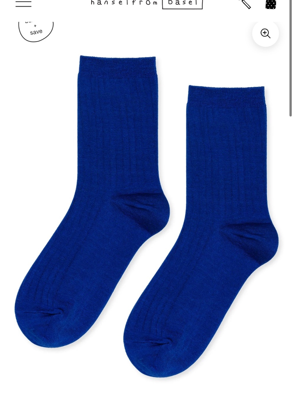 Hansel from Basel Women's Crew Socks in Cobalt Blue